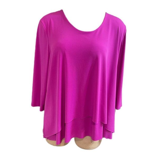 Soft Works Purple Ruffle Lagenlook Top Blouse Plus Size XXL - Picture 1 of 7